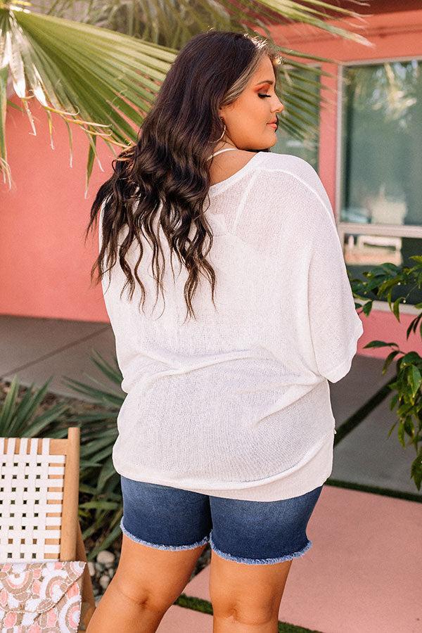 Sweet Daybreak Knit Shift Top In Ivory Curves Product Image