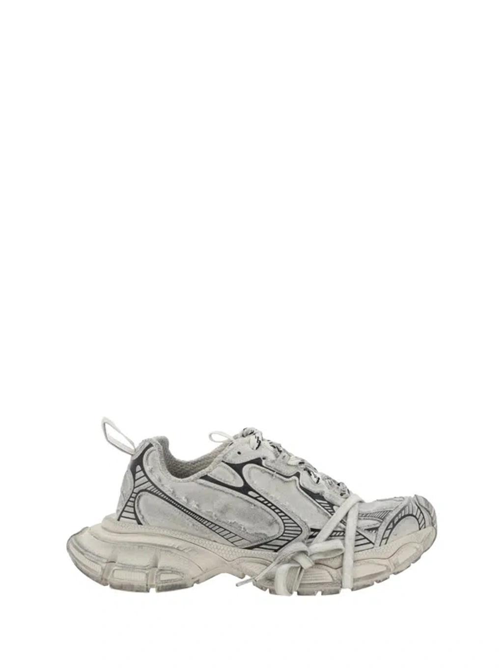 BALENCIAGA 3xl Distressed Canvas Sneakers In Neutrals Product Image