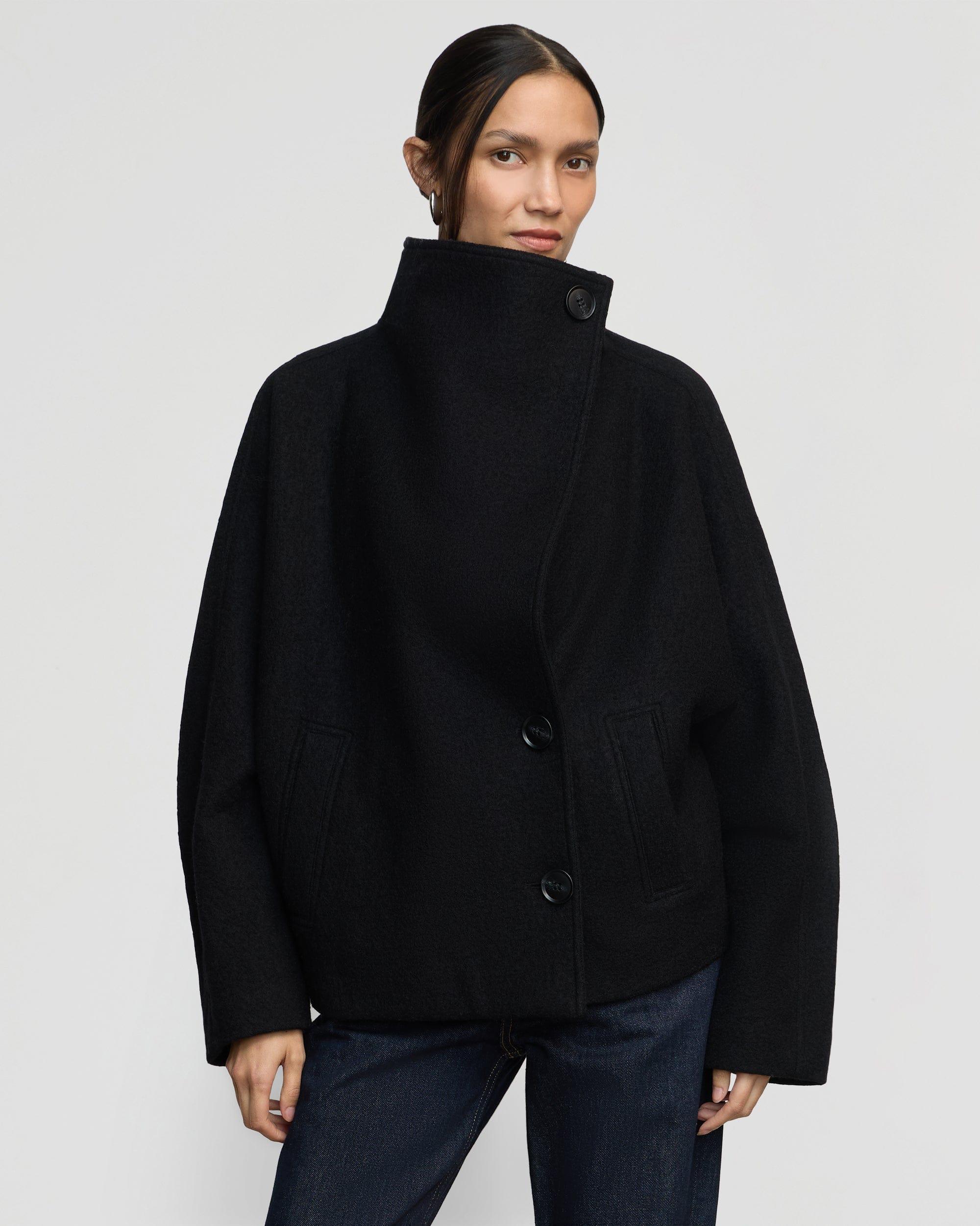 Vashti Wool-Blend Collared Peacoat Product Image