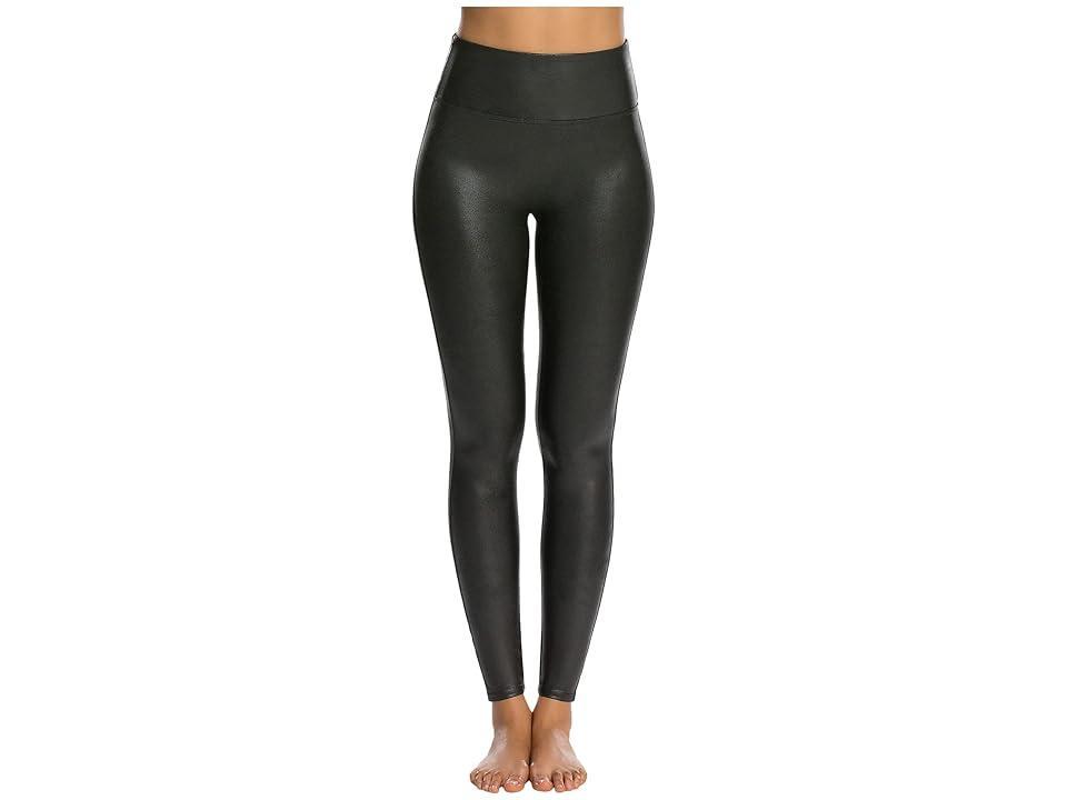 Spanx Petite leather look legging with contoured power waistband in black Product Image