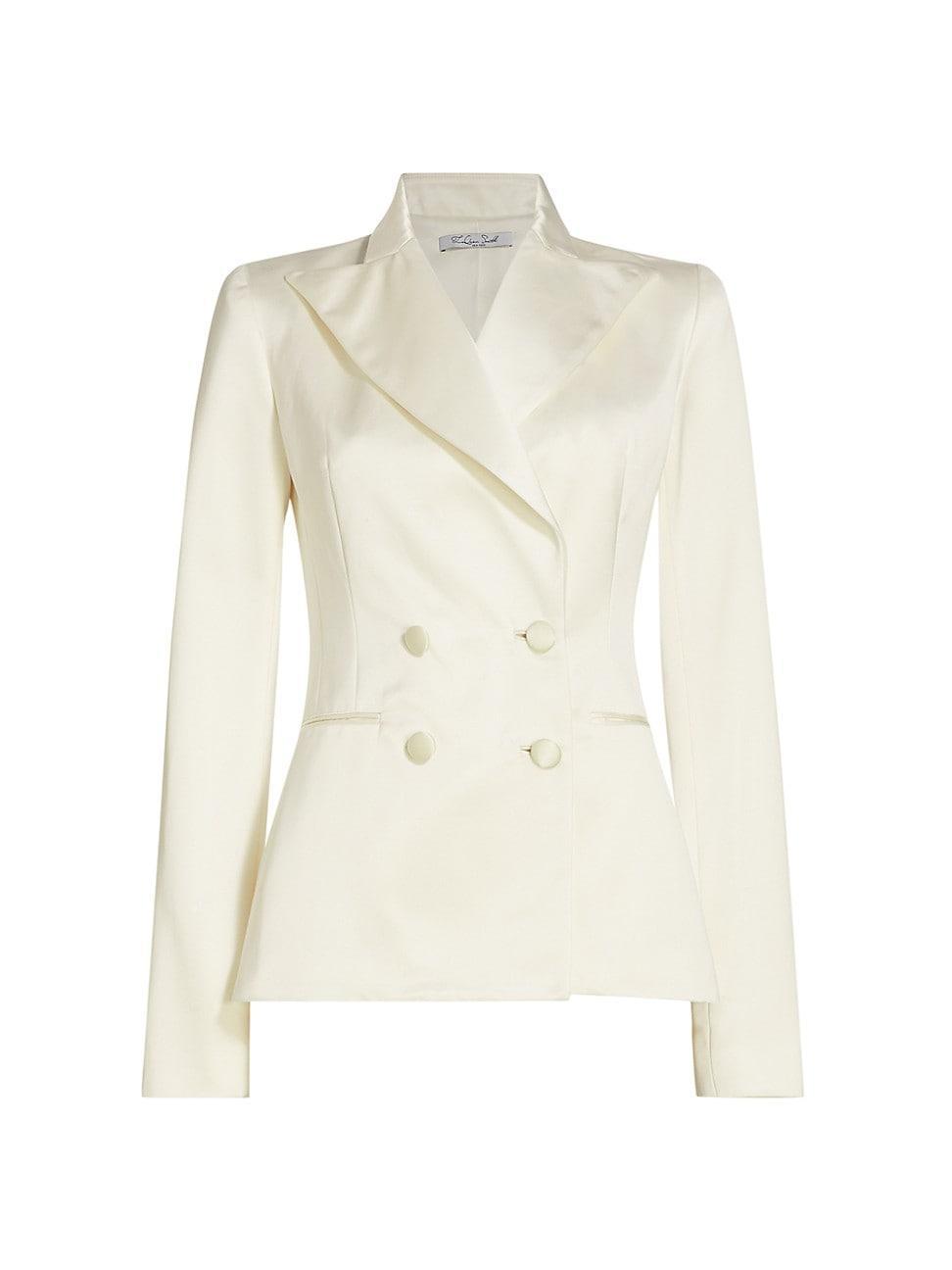 Womens Satin Double-Breasted Blazer Product Image