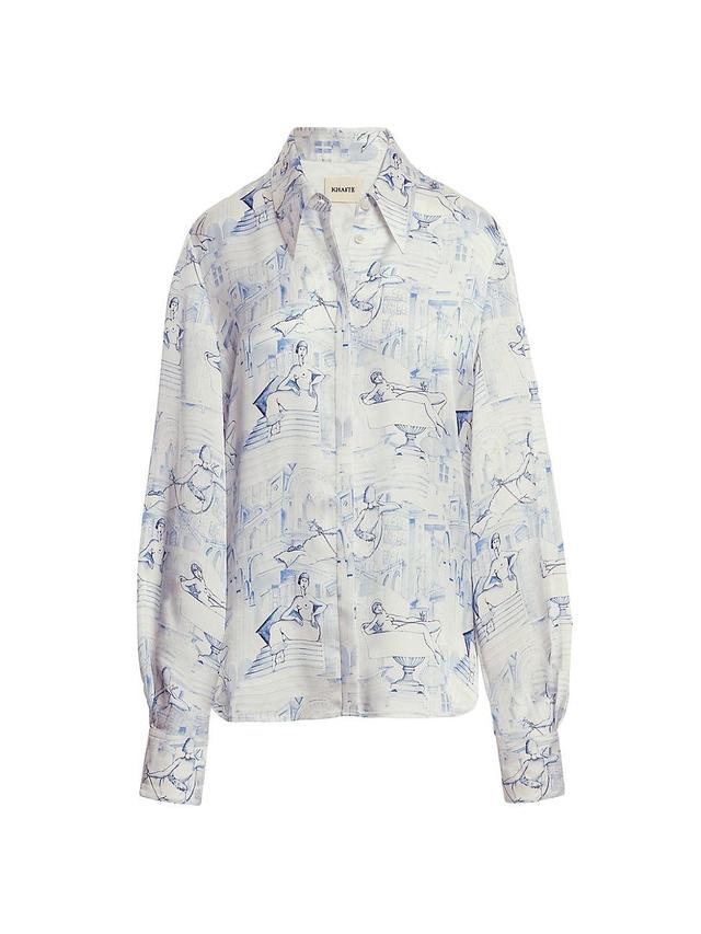 Womens Minta Printed Oversized Shirt Product Image