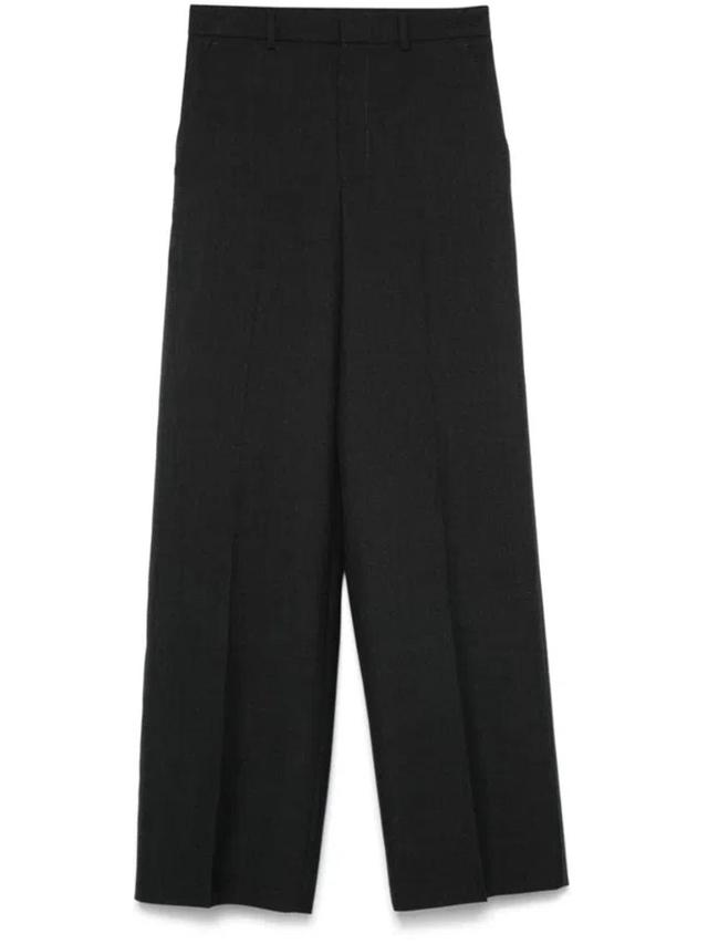 Wool Gabardine Trousers In Grey Product Image