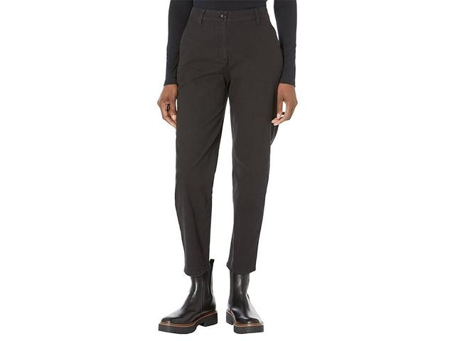 Eileen Fisher High-Waisted Tapered Ankle Pants (Black) Women's Clothing Product Image