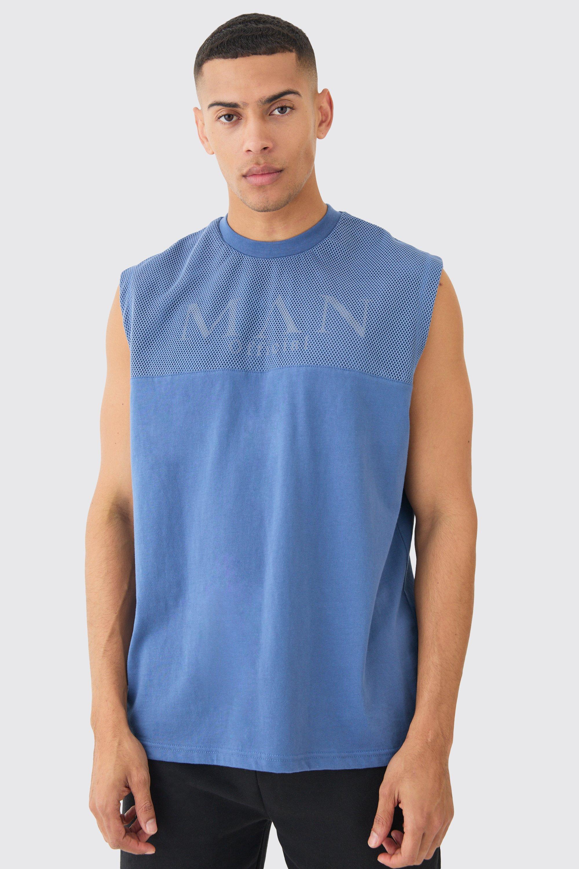 Oversized Man Official Mesh Layer Tank | boohooMAN USA Product Image