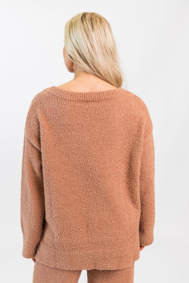 Dawn Teddy Fuzzy V-Neck Sweater Product Image