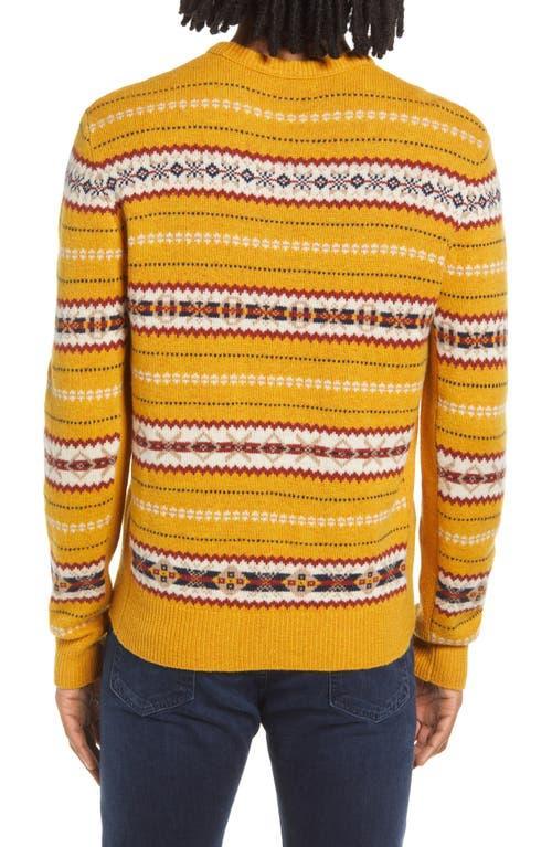 RAG & BONE Wesley Fair Isle Wool Crewneck Sweater In Yellow Product Image