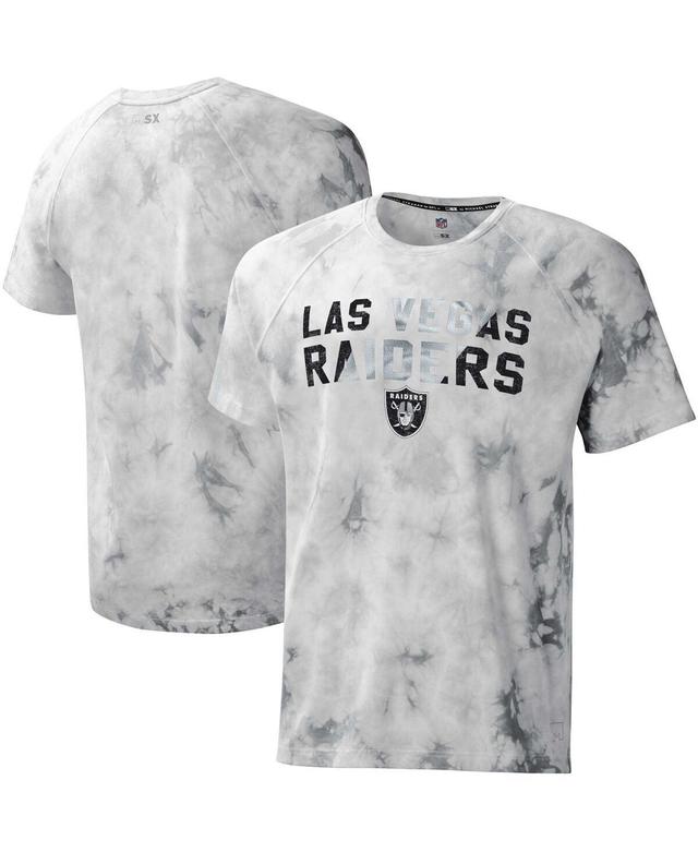 Mens Msx by Michael Strahan Gray Las Vegas Raiders Resolution Tie-Dye Raglan T-shirt Product Image