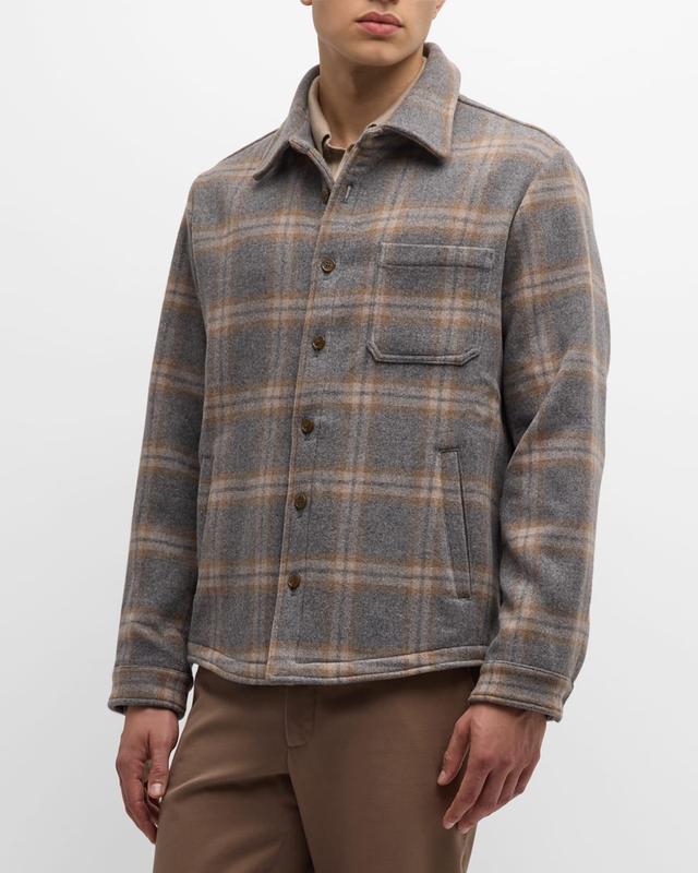 Mens Plaid Cashmere Overshirt Product Image