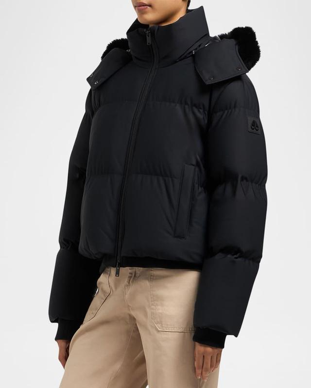 Misti Puffer Jacket with Detachable Hood and Shearling Trim Product Image