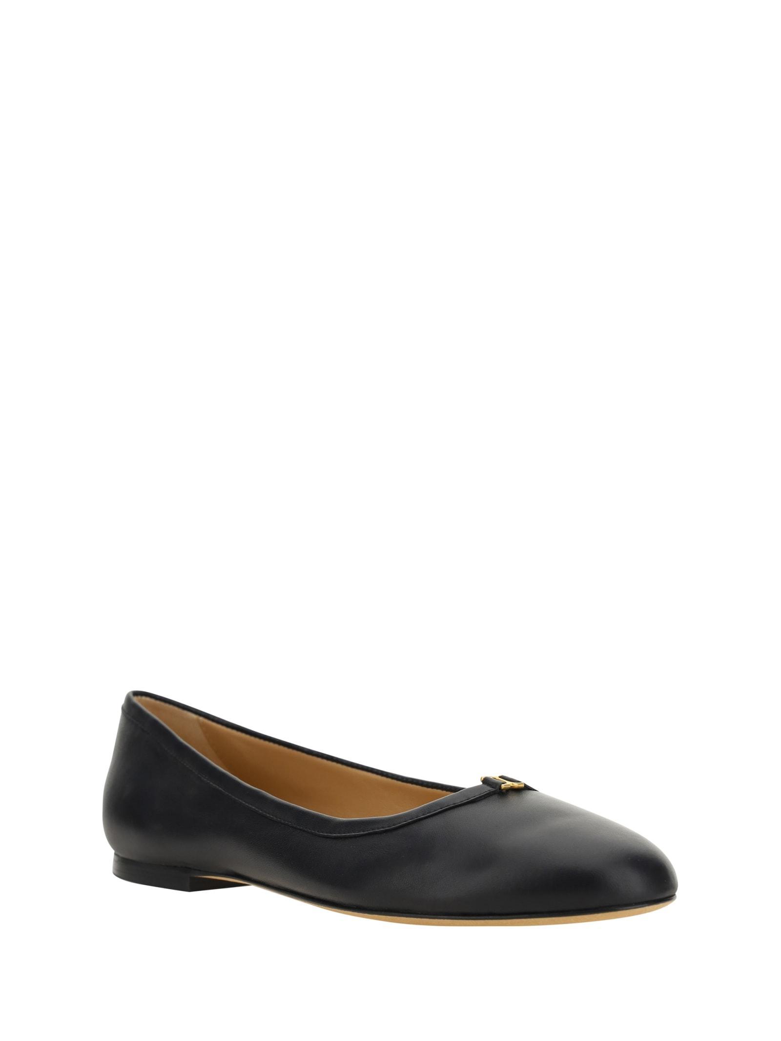 Marcie Leather Ballerina Flats In Black Product Image