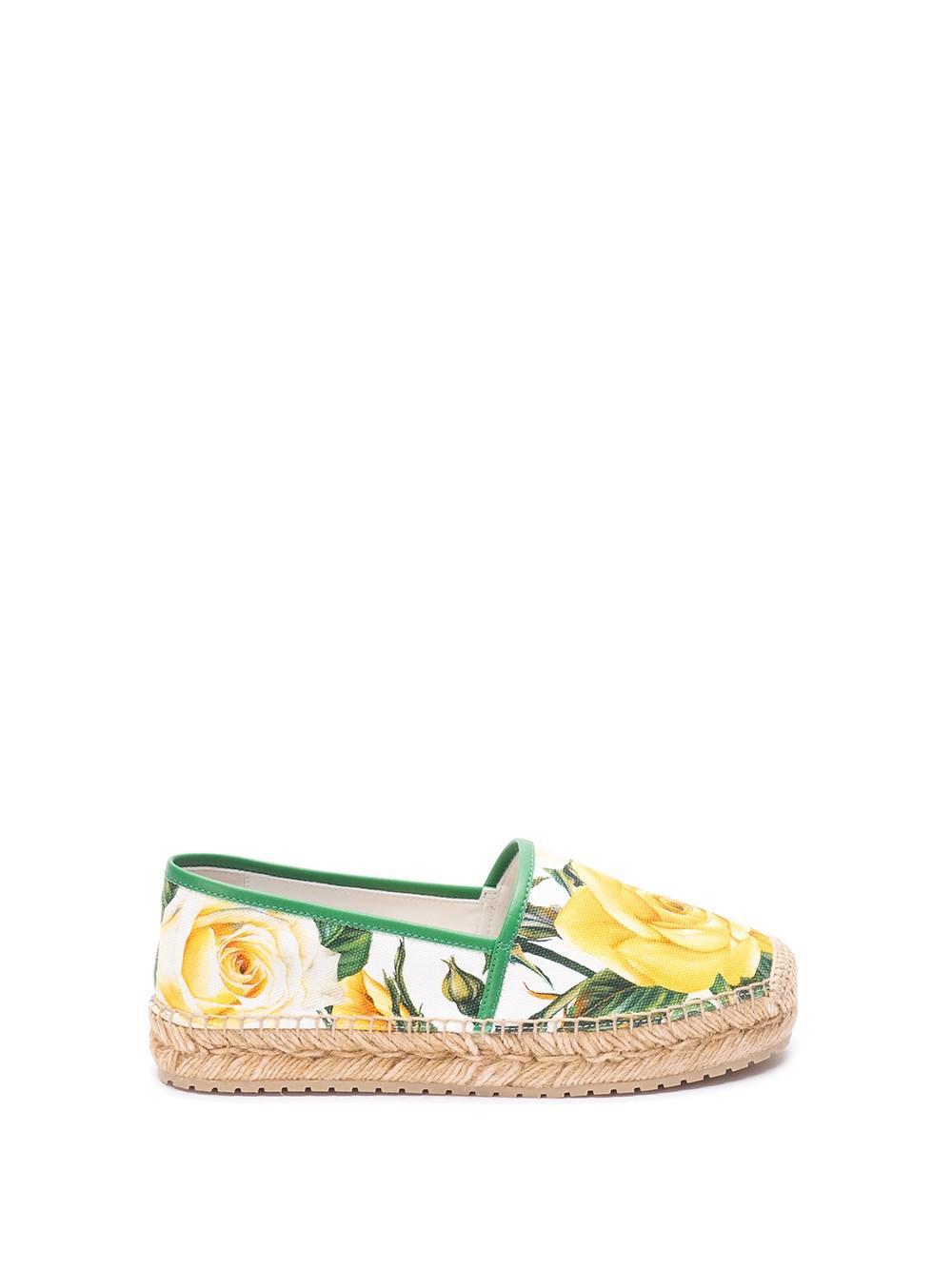 `flower Power` Print Wedge Espadrilles In White Product Image