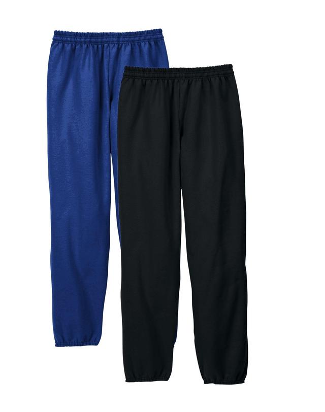 Mens Hanes 2-Pack EcoSmart 32-in. Fleece Sweatpants Grey Heather Product Image