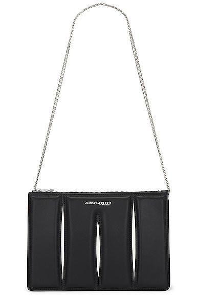 Alexander McQueen The Slash Zip Coin Bag in Black Product Image