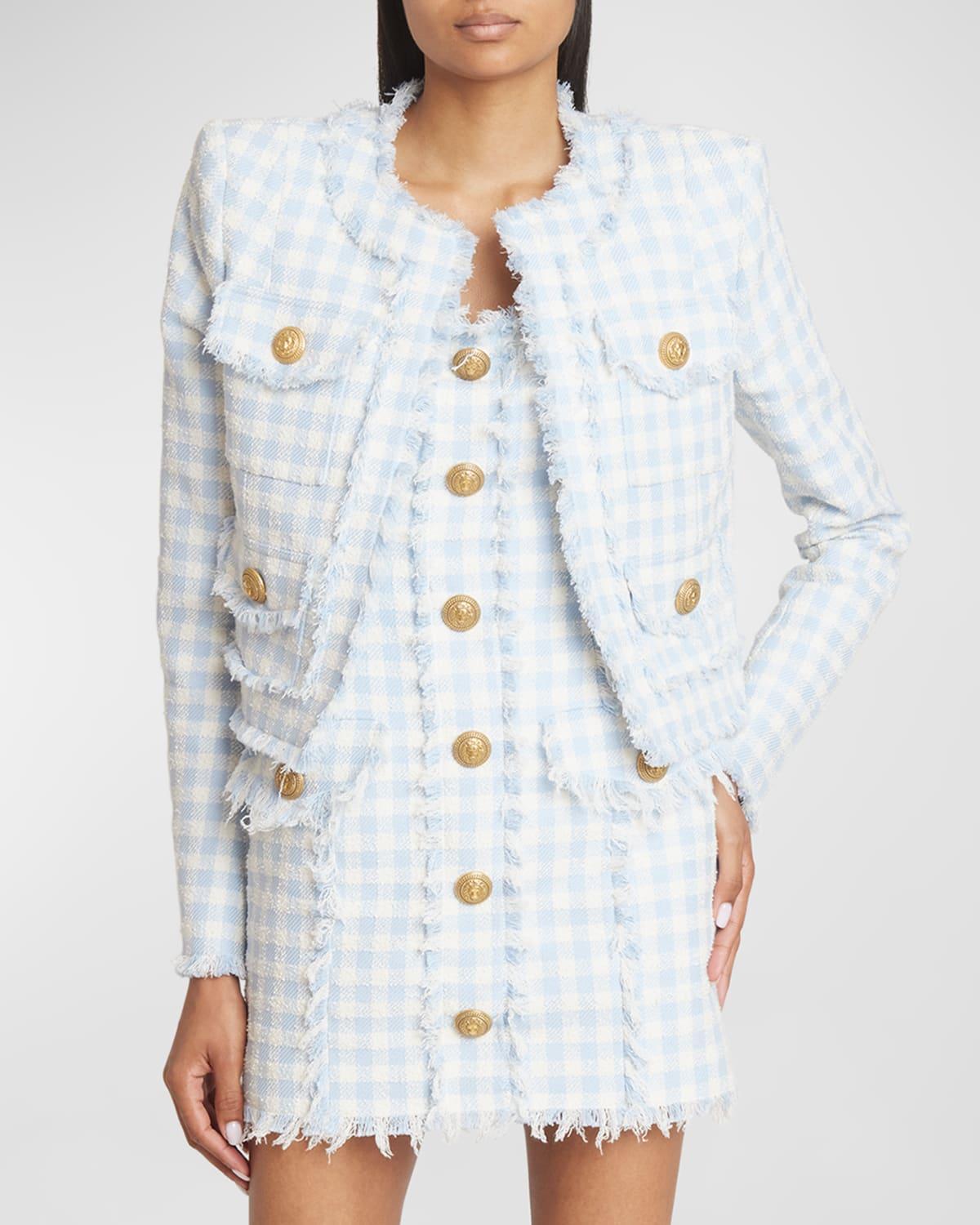 Womens Vichy Gingham Tweed Jacket Product Image