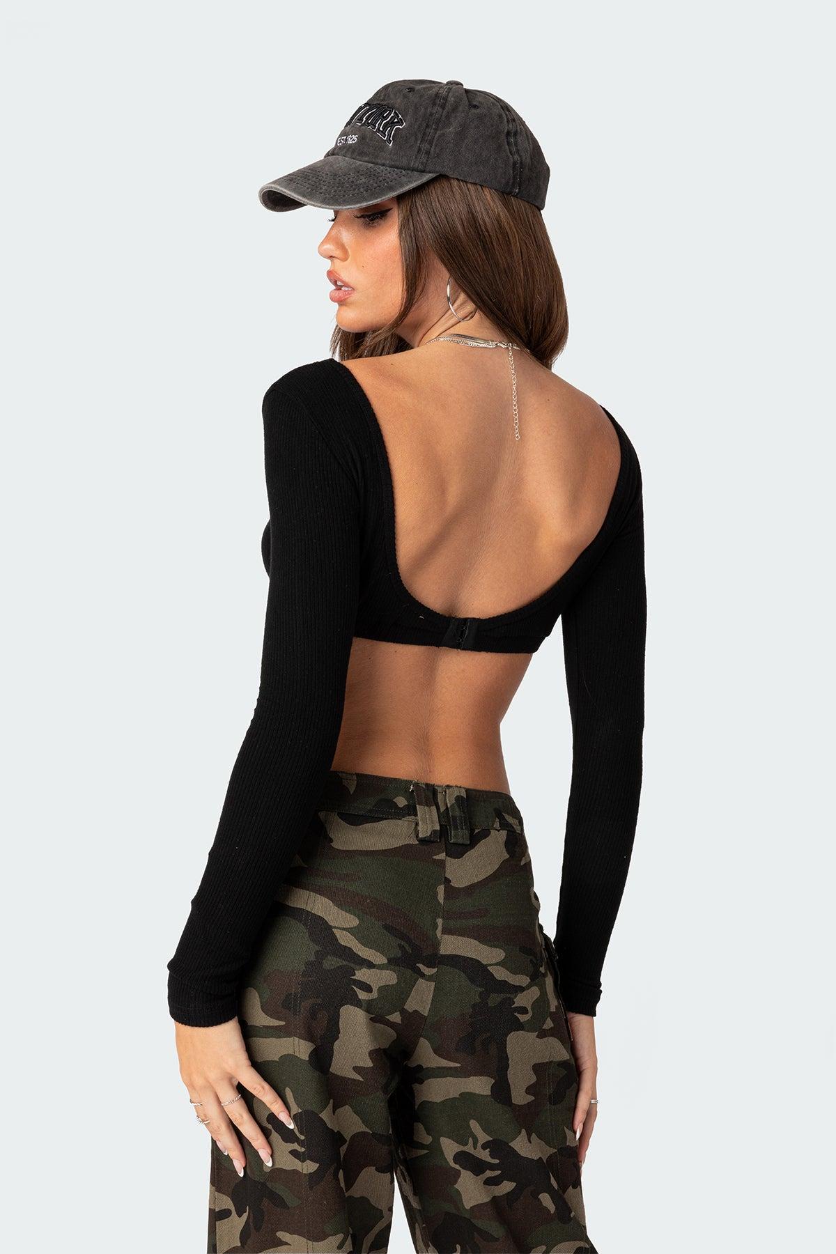 Sydney Ribbed Open Back Crop Top Product Image