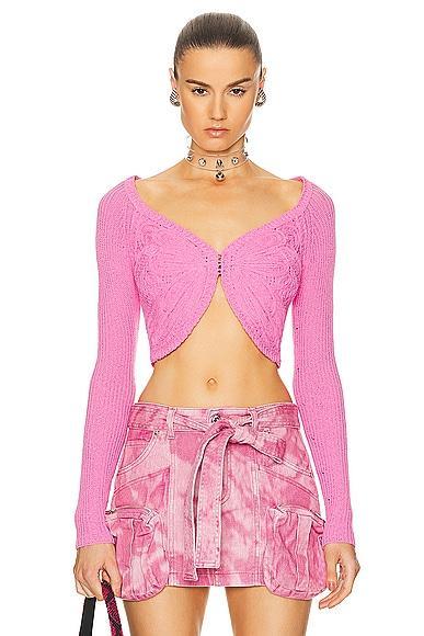 Blumarine Knit Cardigan in Pink Product Image