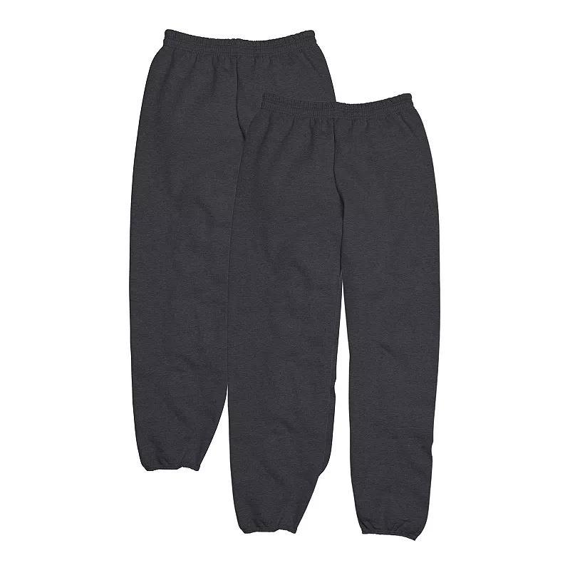 Mens Hanes 2-Pack EcoSmart 32-in. Fleece Sweatpants Grey Heather Product Image