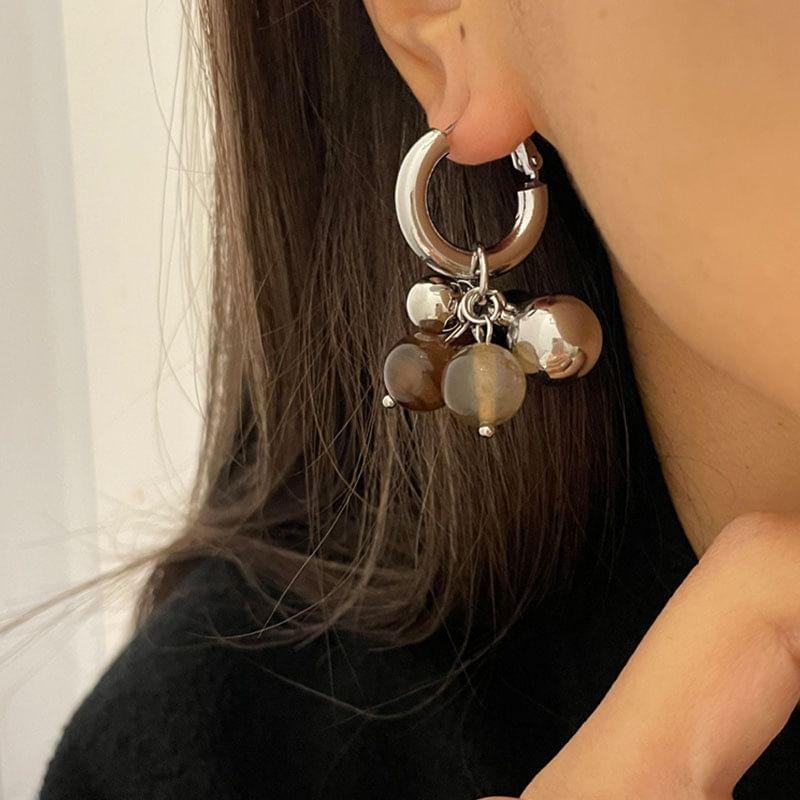 925 Sterling Silver Beaded Drop Earring Product Image