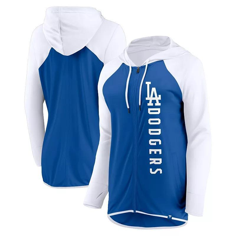 Womens Fanatics Branded Royal/White Los Angeles Dodgers Forever Fan Full-Zip Hoodie Jacket Product Image