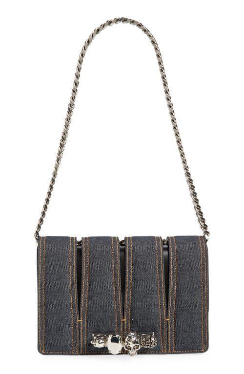 Alexander McQueen Slash Cutout Knuckle Denim Crossbody Bag Product Image