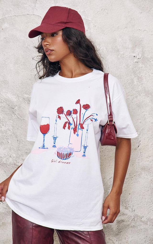 White Dinner Table Oversized T Shirt Product Image