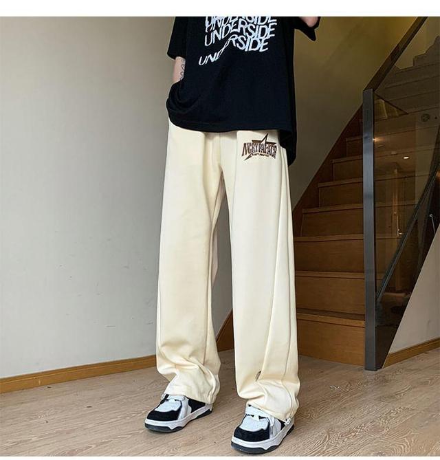 Mid Rise Print Straight Leg Sweatpants Product Image