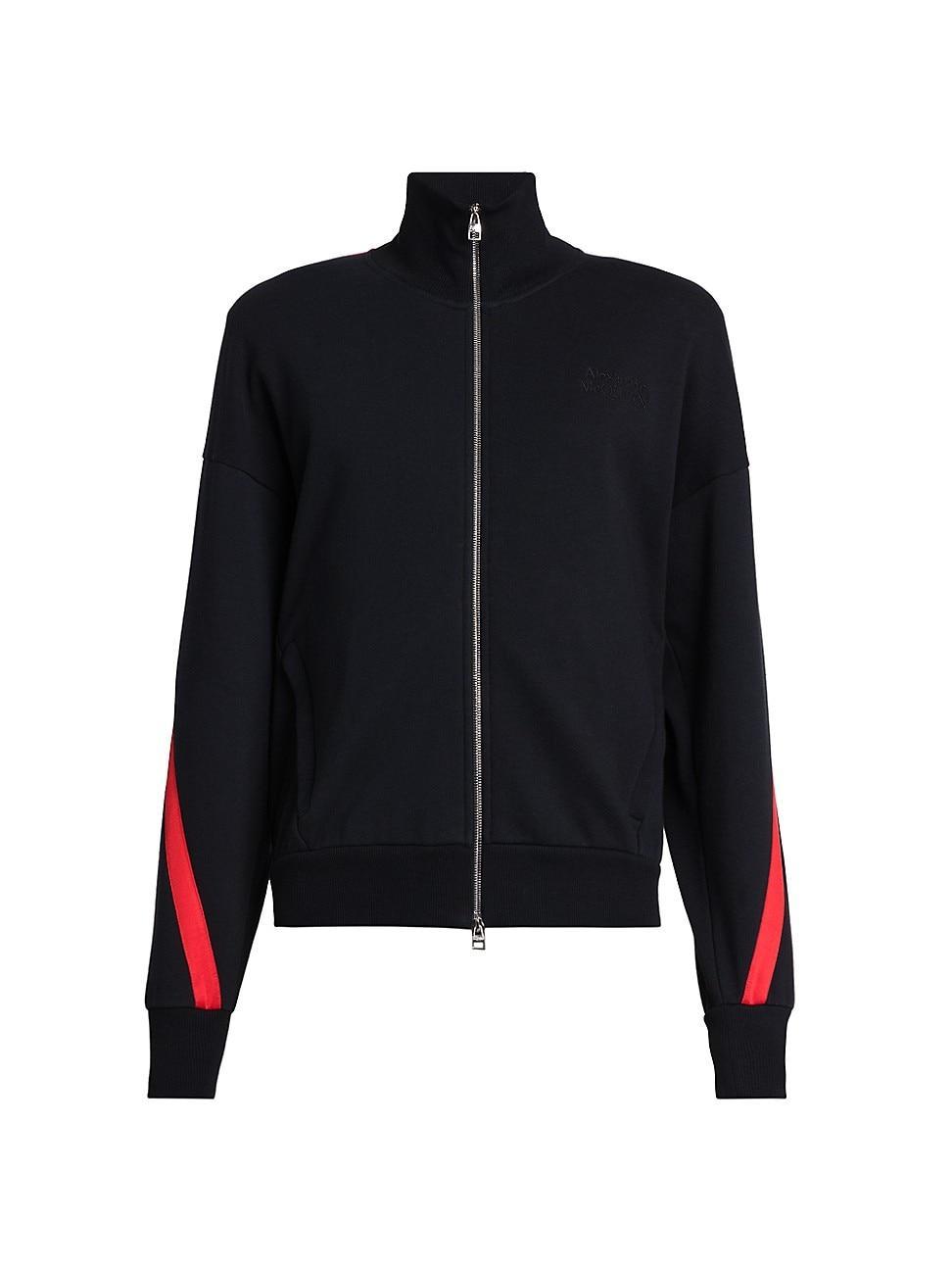 Mens Striped Cotton Track Jacket Product Image