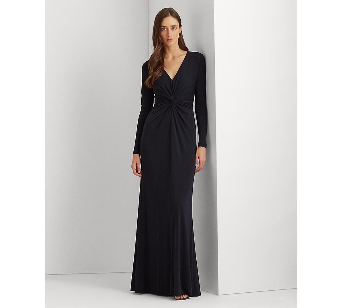 Lauren Ralph Lauren Twist-Front Stretch Jersey Gown (Lighthouse ) Women's Dress Product Image