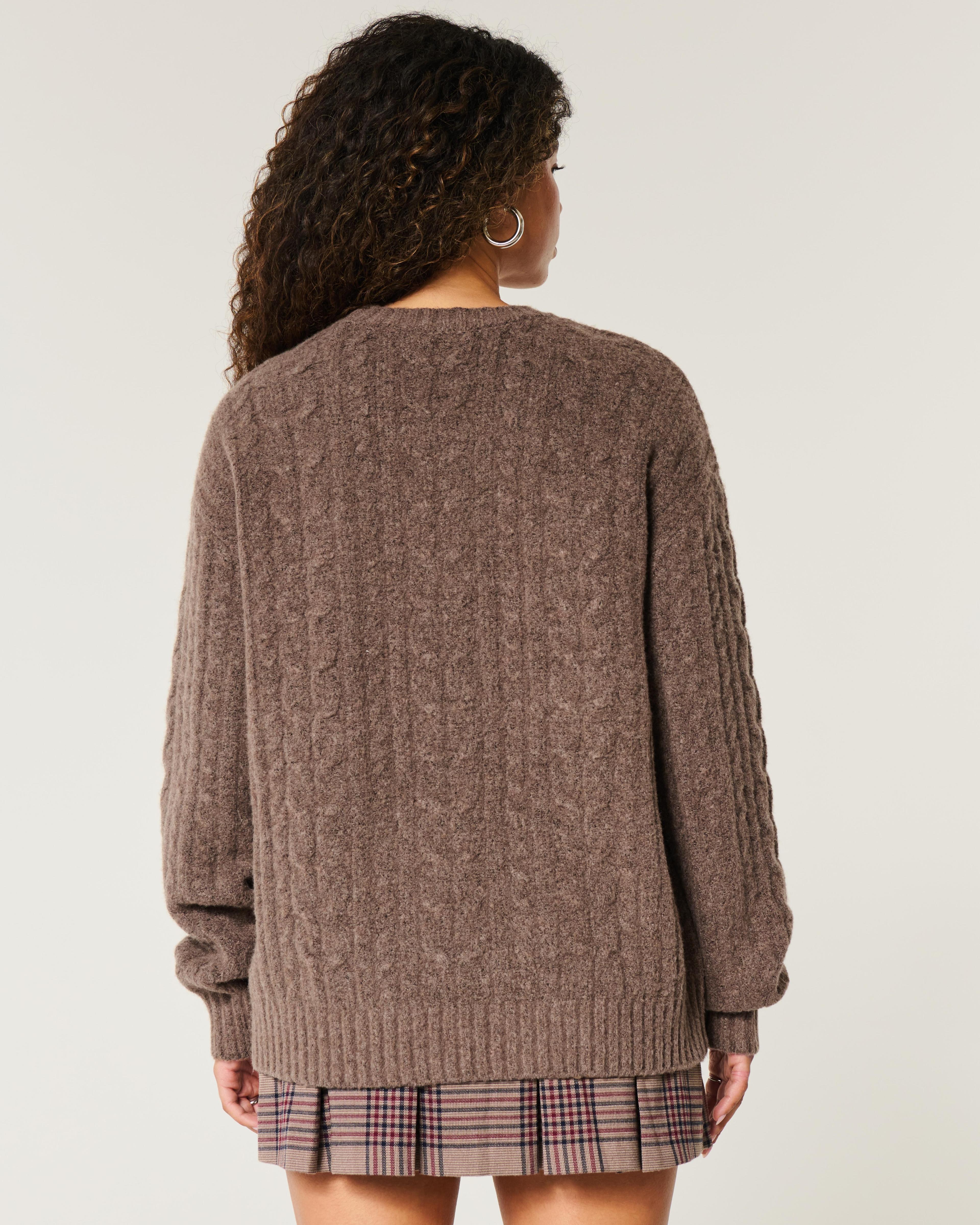 Hollister Comfy Cloud Cable-Knit Crew Sweater Product Image