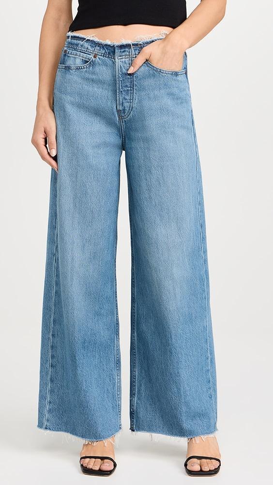 FRAME Le Low Baggy Wide Leg Cut Off Jeans | Shopbop Product Image