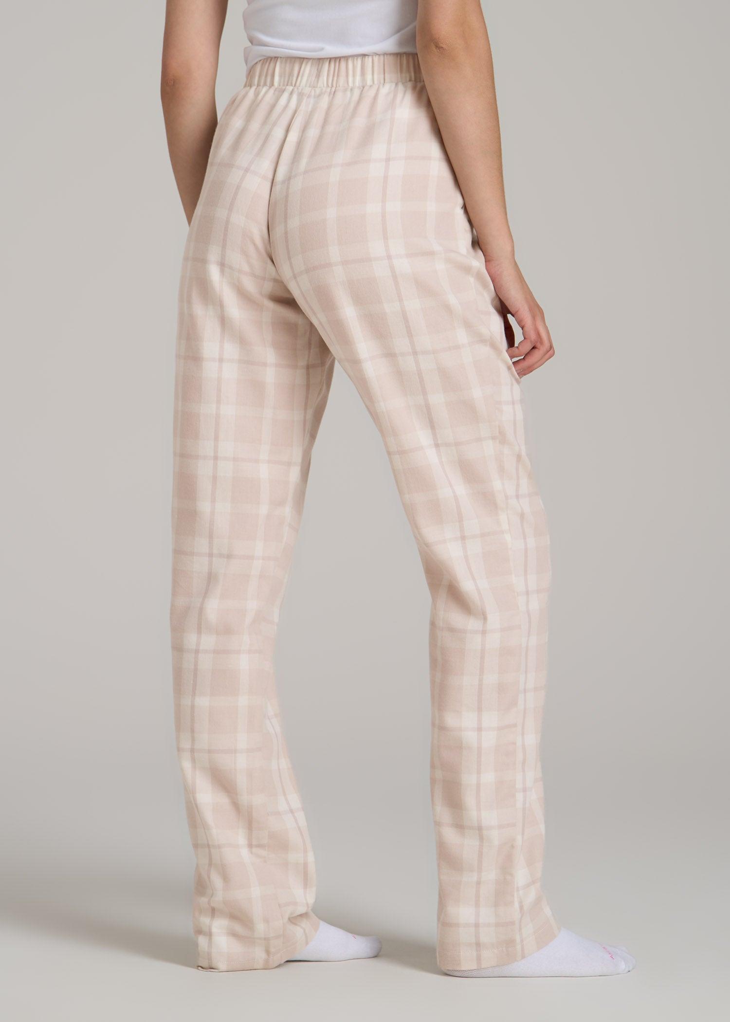 Open-Bottom Flannel Women's Tall Pajama Pants in Sandstorm Plaid Product Image