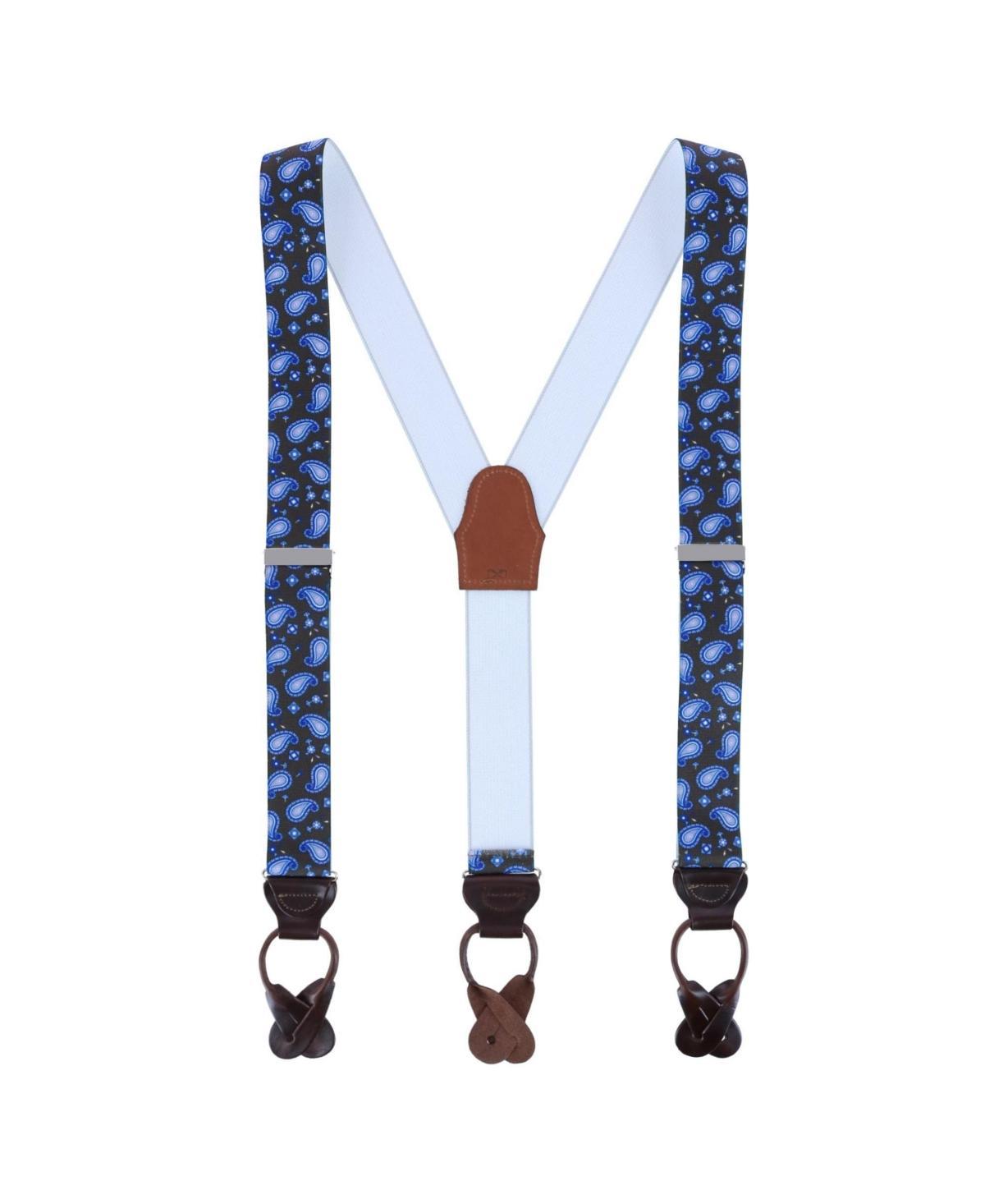 Trafalgar Mens Harold Paisley Elastic Button End Suspenders Product Image