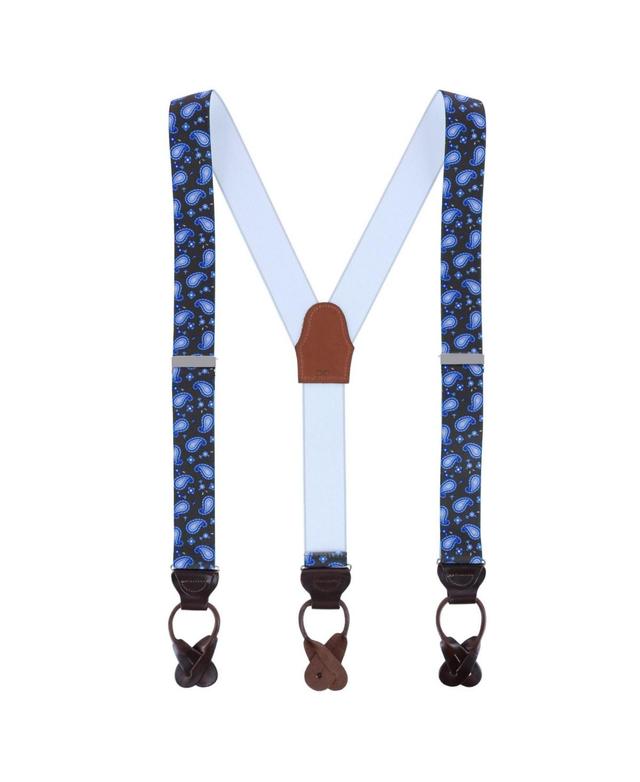 Trafalgar Mens Harold Paisley Elastic Button End Suspenders Product Image