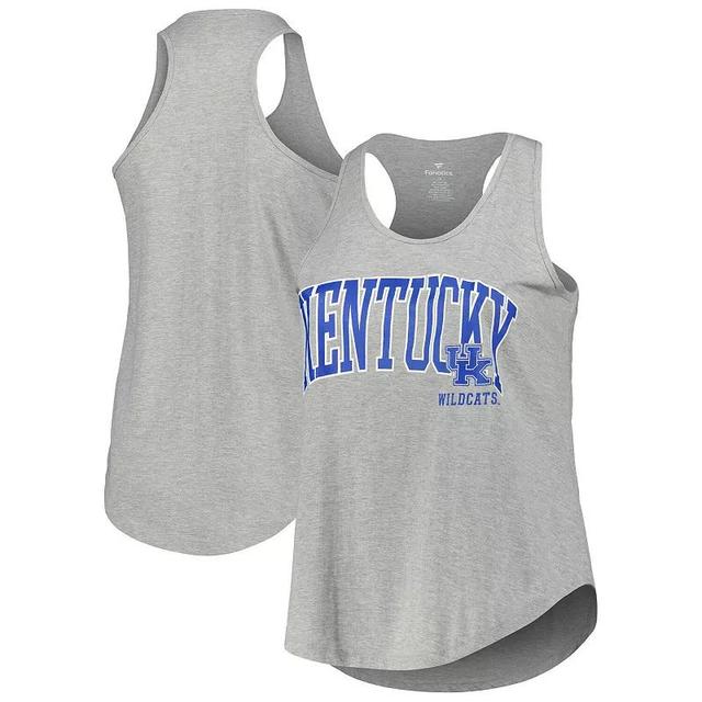 Womens Profile Heather Gray Kentucky Wildcats Arch Logo Racerback Scoop Neck Tank Top Product Image