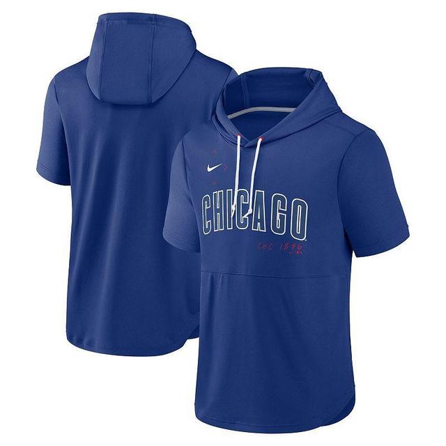 Mens Nike Royal Chicago Cubs Springer Short Sleeve Team Pullover Hoodie Product Image