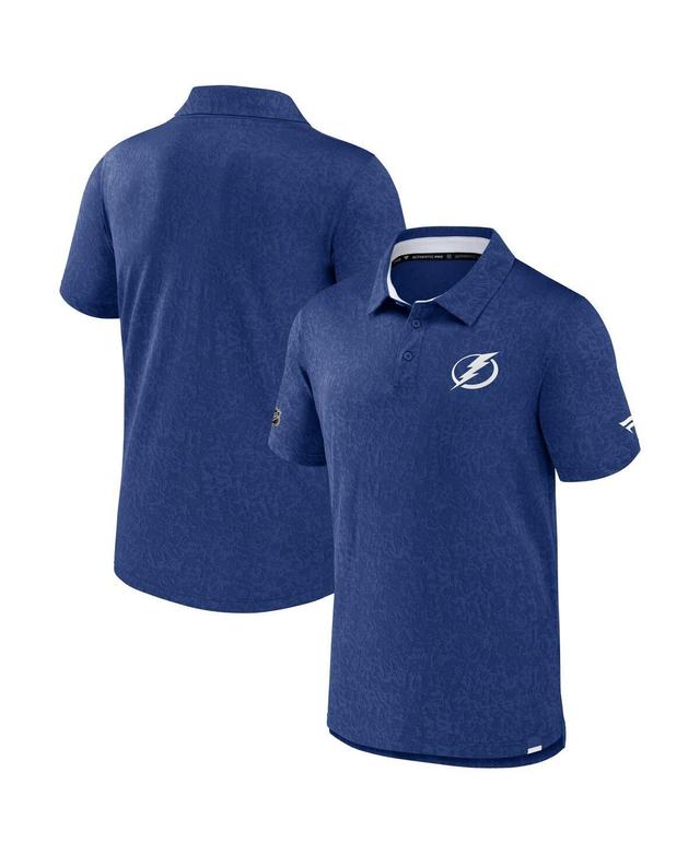 Mens Fanatics Blue Tampa Bay Lightning Authentic Pro Jacquard Polo Shirt Product Image