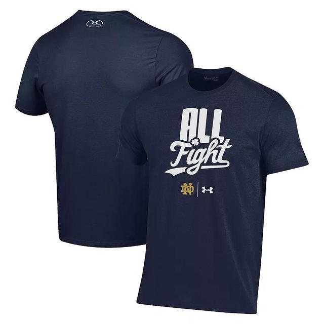 Mens Under Armour Notre Dame Fighting Irish All Fight T-Shirt Blue Product Image