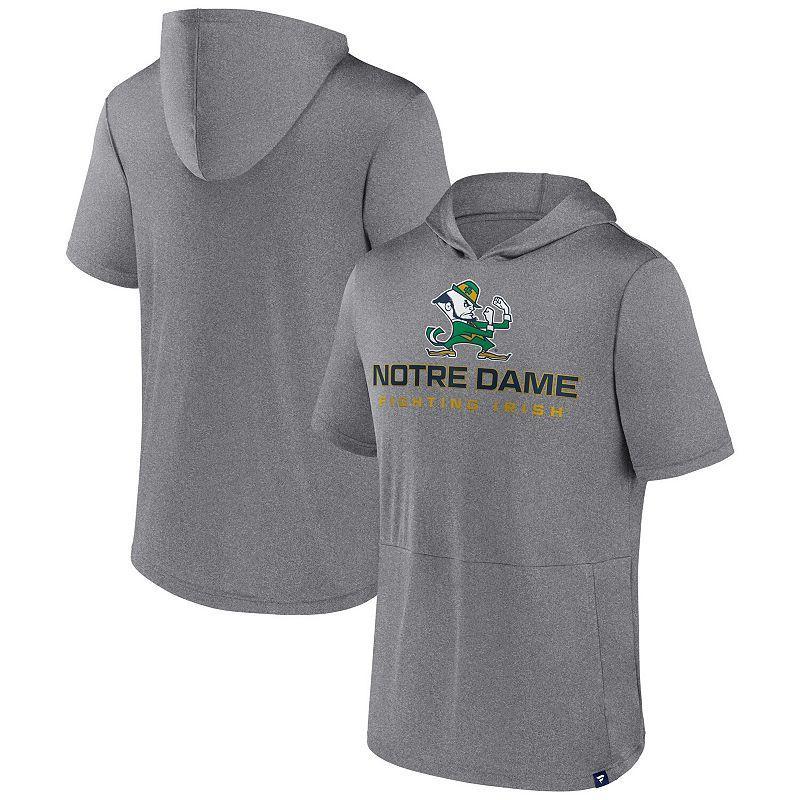 Mens Fanatics Branded Heather Gray Notre Dame Fighting Irish Modern Stack Hoodie T-Shirt Product Image