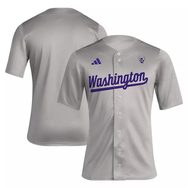 Mens adidas Gray Washington Huskies Replica Baseball Jersey Product Image