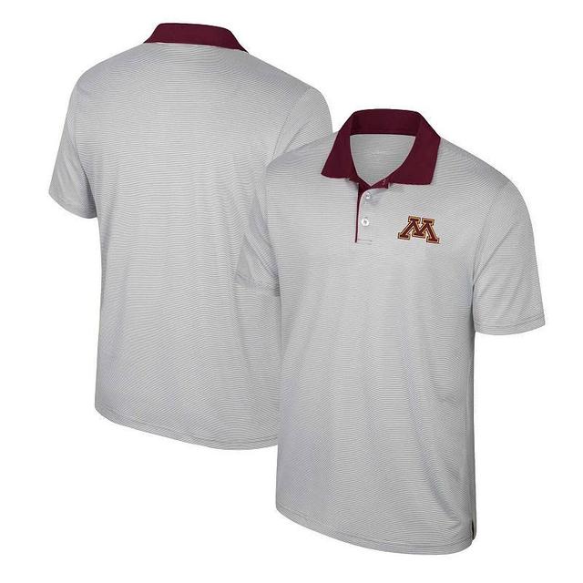 Mens Colosseum Gray Minnesota Golden Gophers Tuck Striped Polo Product Image