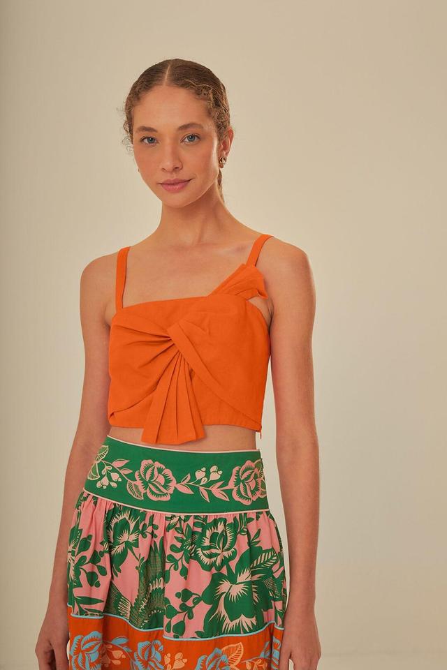 Orange Front Bow Top, ORANGE / XL Product Image