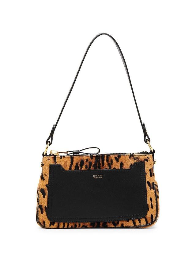 Womens Jennifer Leopard Calf Hair Shoulder Bag Product Image