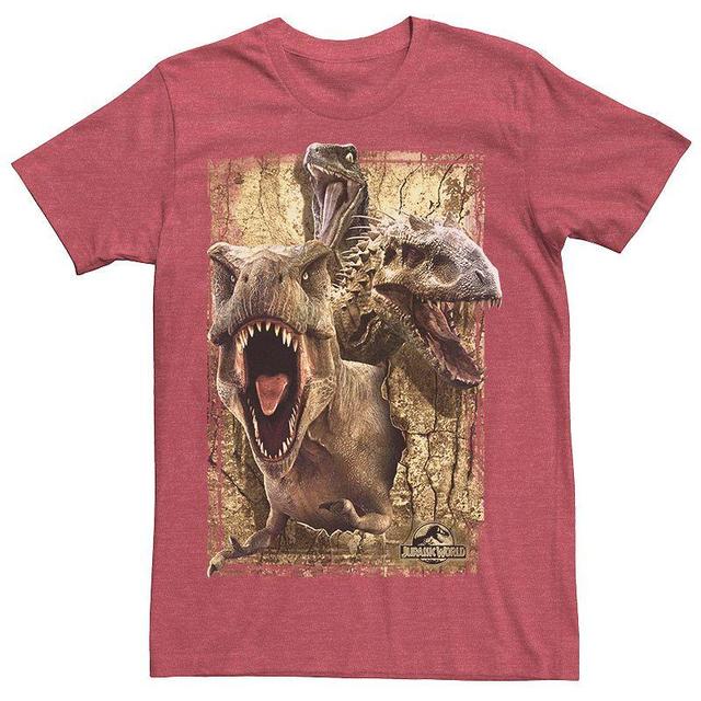 Mens Jurassic World Killer Dinosaur Collage Tee Grey Product Image