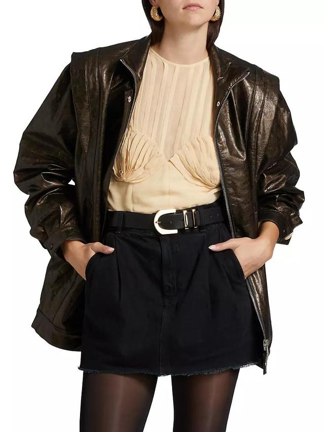 Vonna Faux Leather Jacket Product Image