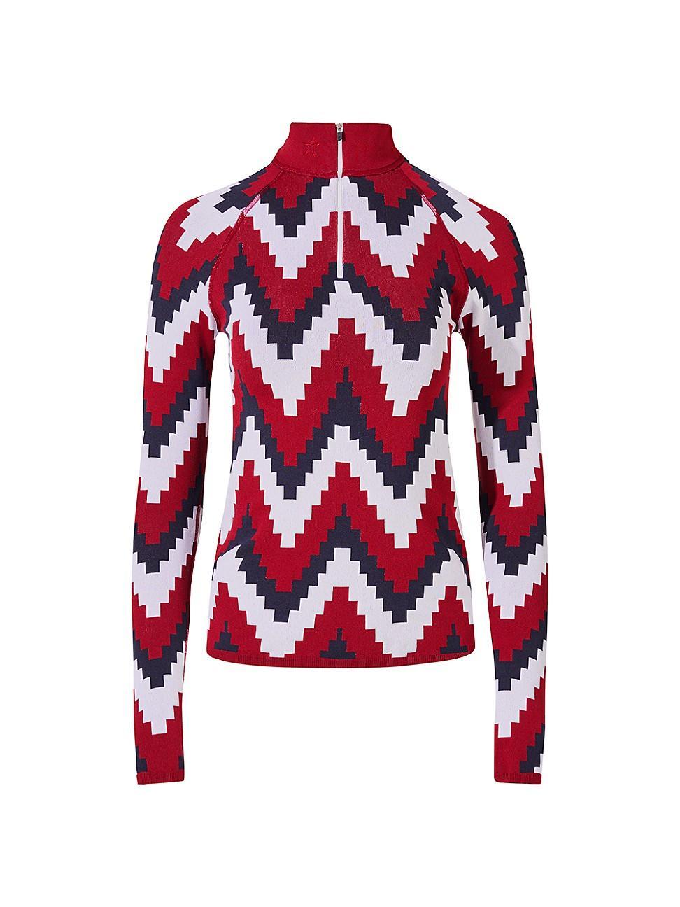 Womens Perfect Zigzag Fleece Quarter-Zip Top Product Image