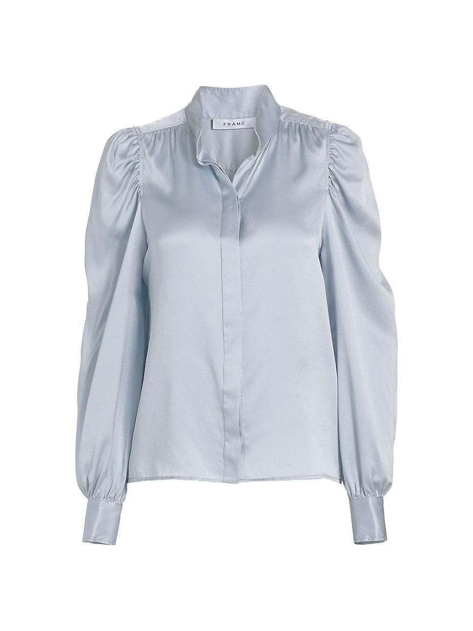 Womens Gillian Silk Puff-Sleeve Blouse Product Image