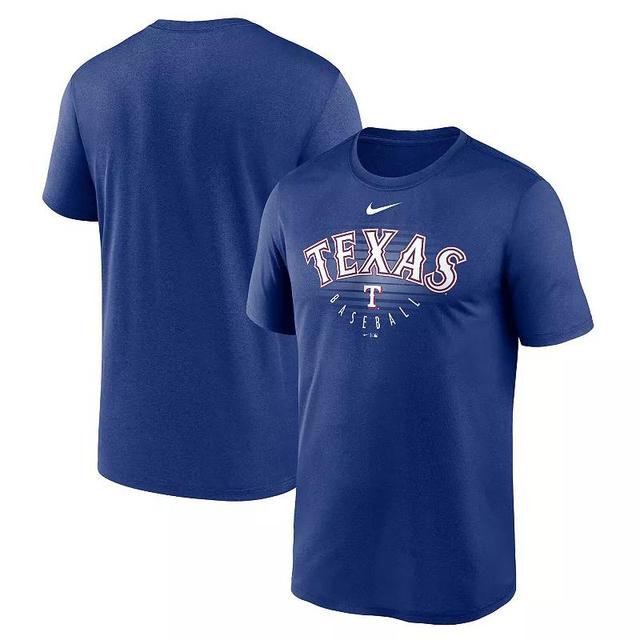 Mens Nike Royal Texas Rangers Wordmark Outline Legend T-Shirt Product Image