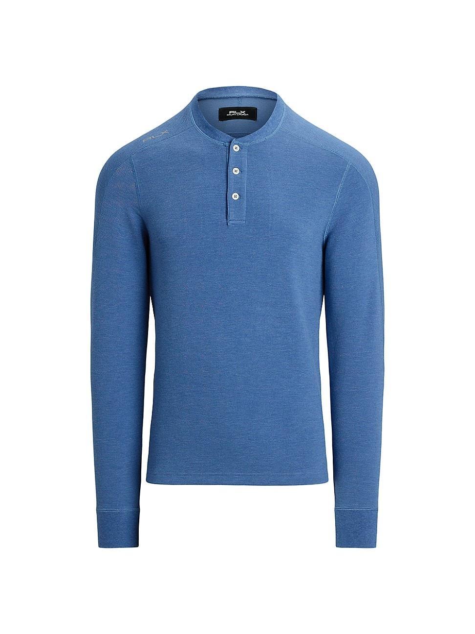 Mens Tech Waffle-Knit Long-Sleeve Henley T-Shirt Product Image