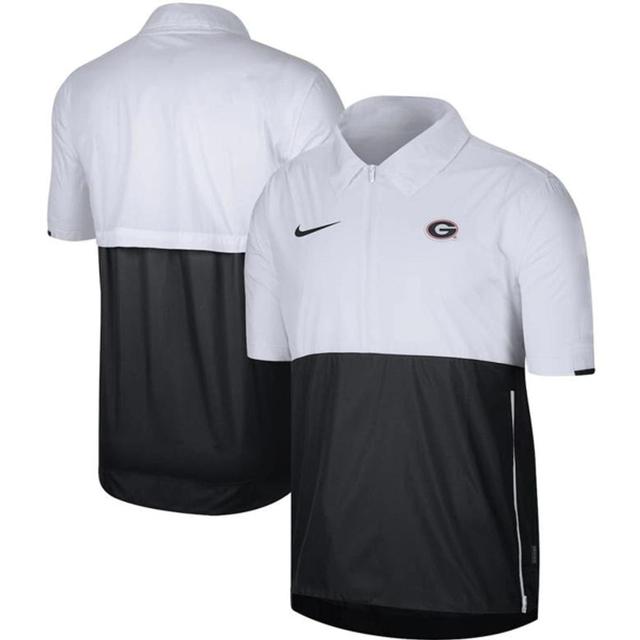 NIKE White Georgia Bulldogs Coaches Half-zip Pullover Jacket Product Image